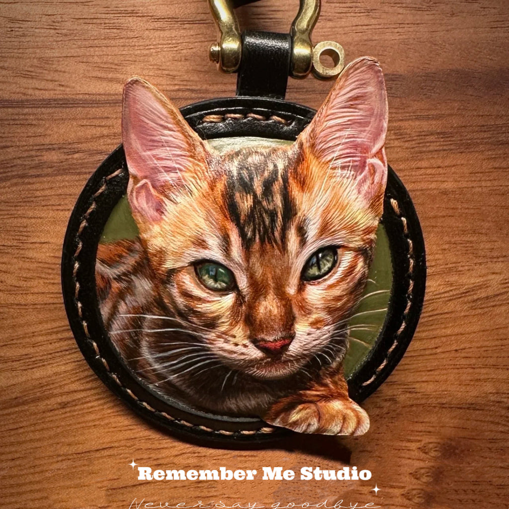 Master-Crafted Custom Pet Portrait Leather Plaque
