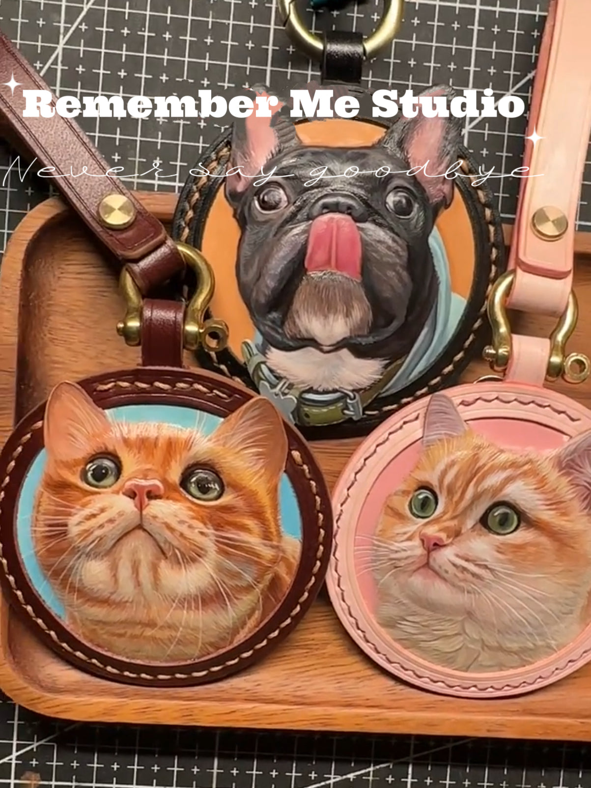 Master-Crafted Custom Pet Portrait Leather Plaque