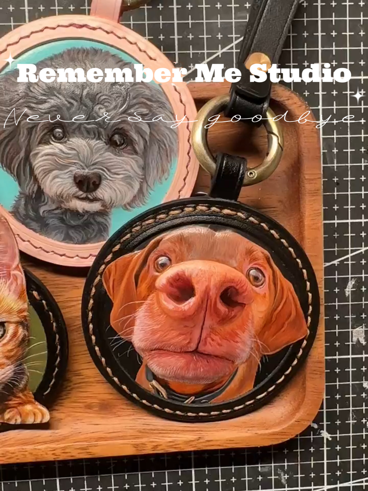 Master-Crafted Custom Pet Portrait Leather Plaque