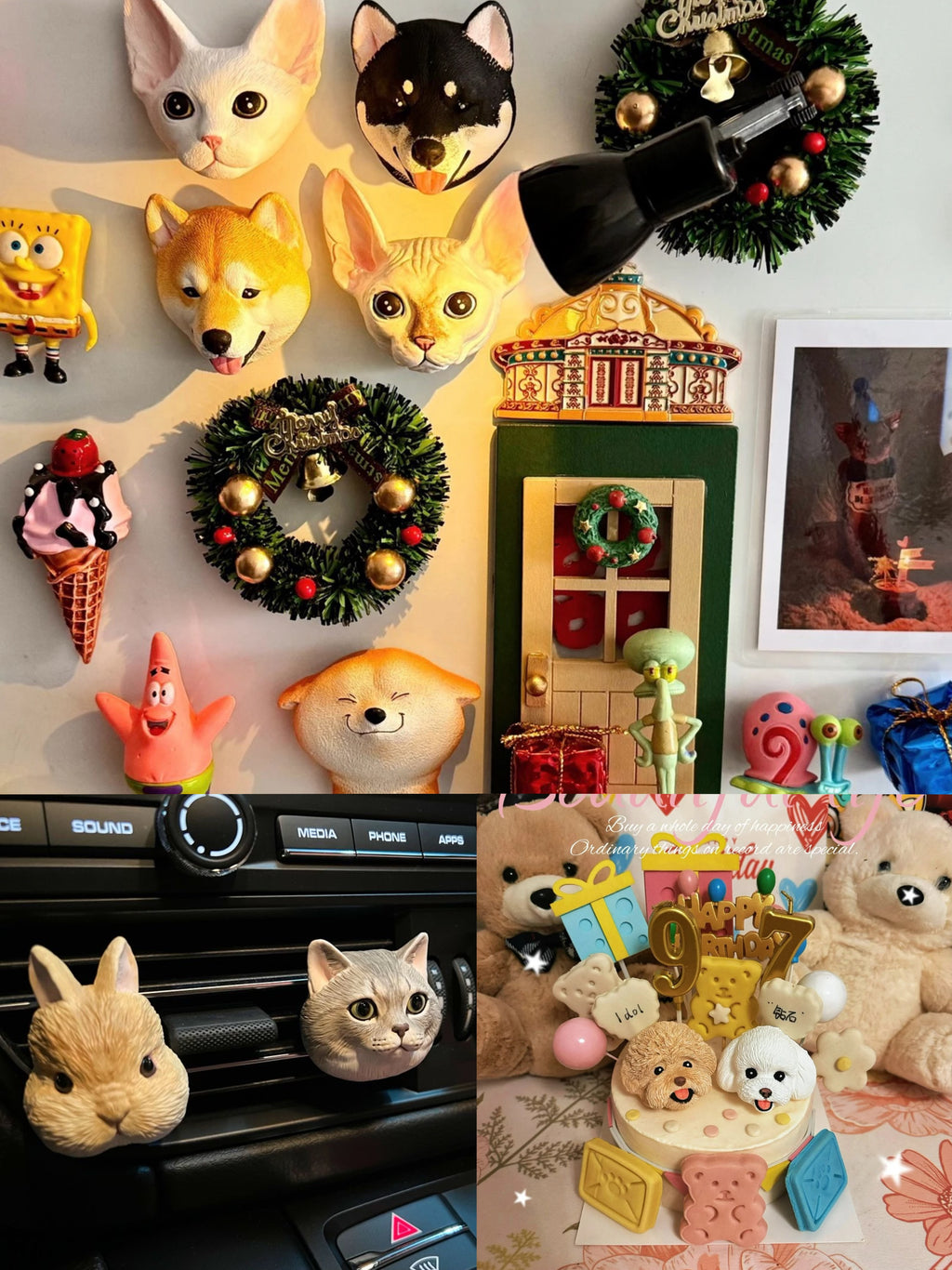 Custom Hand-Painted Pet Portraits / Fridge Magnets / Car Diffusers