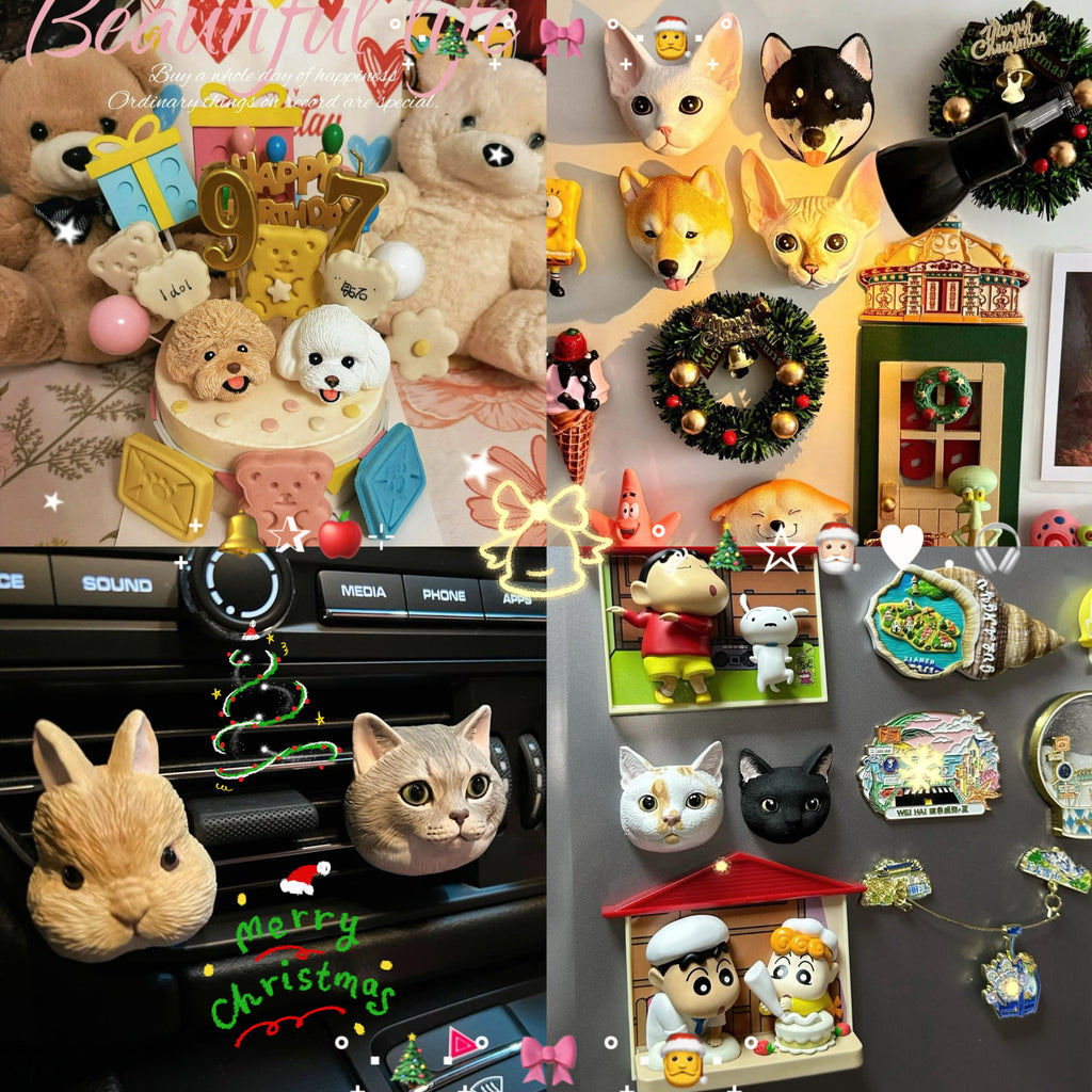 Custom Hand-Painted Pet Portraits / Fridge Magnets / Car Diffusers