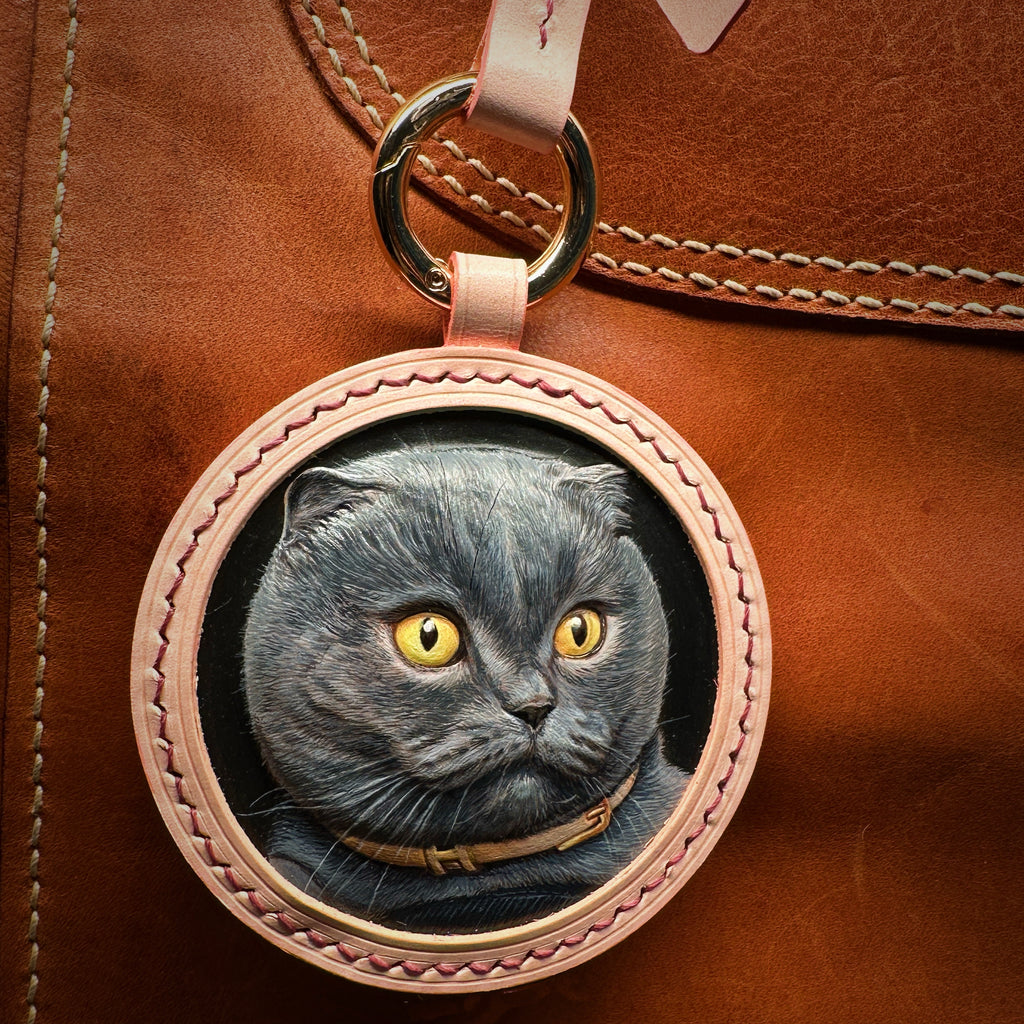 Master-Crafted Custom Pet Portrait Leather Plaque