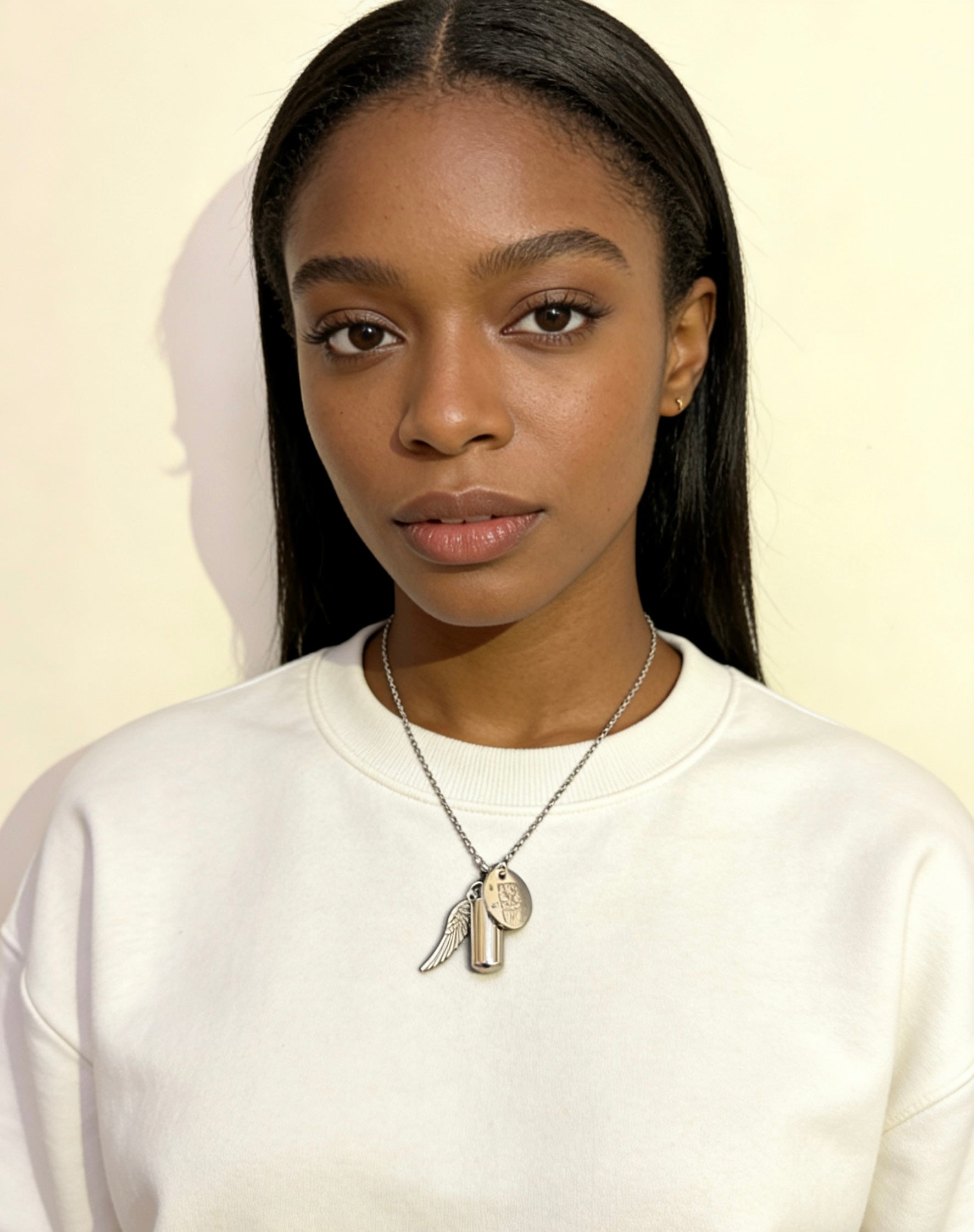 「Winged Angel」Custom Pet Hair & Ashes Memorial Necklace